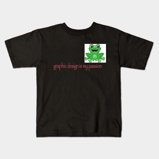 Graphic Design is my Passion - Papyrus, green frog and OH MY EYES Kids T-Shirt by YourGoods